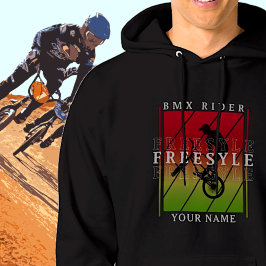 Fügen Sie Ihren Namen BMX Freestyle Rider hinzu -  Hoodie