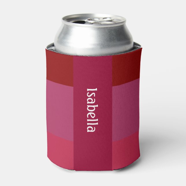 Fügen Sie Ihren Namen Bold Red & Pinks hinzu Dosenkühler (Kanne Vorderseite)