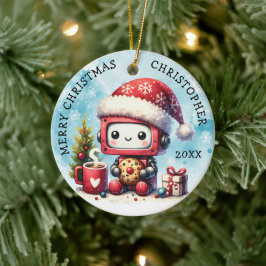 Fügen Sie Ihren Namen Frohe Weihnachten Niedlichen Keramik Ornament