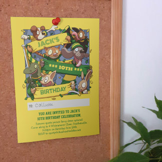 Fügen Sie Ihren Namen Geburtsdatum Tierfans Gelb & Einladung