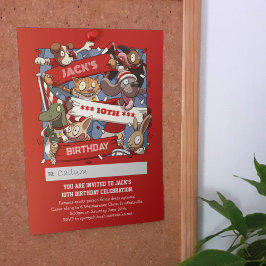 Fügen Sie Ihren Namen Geburtsdatum Tierlüfter rot Einladung