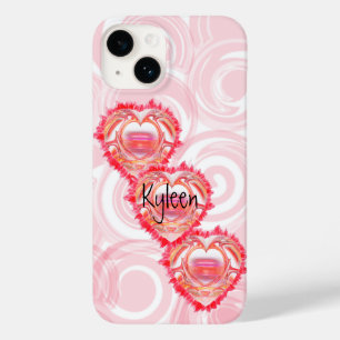 Fügen Sie Ihren Namen Girl Pink Wirbel Tattered He Case-Mate iPhone Hülle