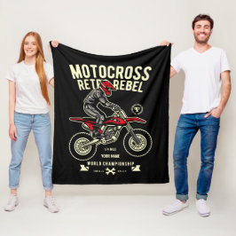 Fügen Sie Ihren Namen Motocross Retro Rebellen Mei Fleecedecke