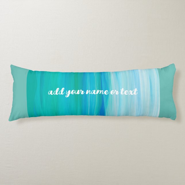Fügen Sie Ihren Namen oder Text Ozeanblau Wasserfa Seitenschläferkissen (Vorderseite)