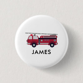 Fügen Sie Ihren Namen Red Fire LKW Personalisiert  Button