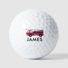 Fügen Sie Ihren Namen Red Fire LKW Personalisiert  Golfball