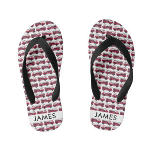 Fügen Sie Ihren Namen Red Fire LKW Personalisiert  Kinderbadesandalen