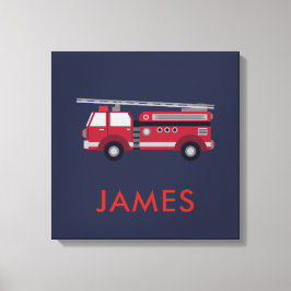 Fügen Sie Ihren Namen Red Fire LKW Personalisiert  Leinwanddruck