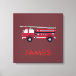 Fügen Sie Ihren Namen Red Fire LKW Personalisiert  Leinwanddruck