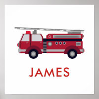 Fügen Sie Ihren Namen Red Fire LKW Personalisiert 