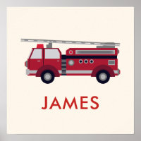 Fügen Sie Ihren Namen Red Fire LKW Personalisiert