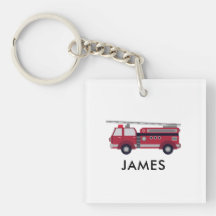 Fügen Sie Ihren Namen Red Fire LKW Personalisiert 