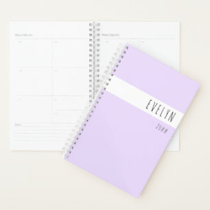 Fügen Sie Ihren Namen Skinny Schriftart Lavender Planer