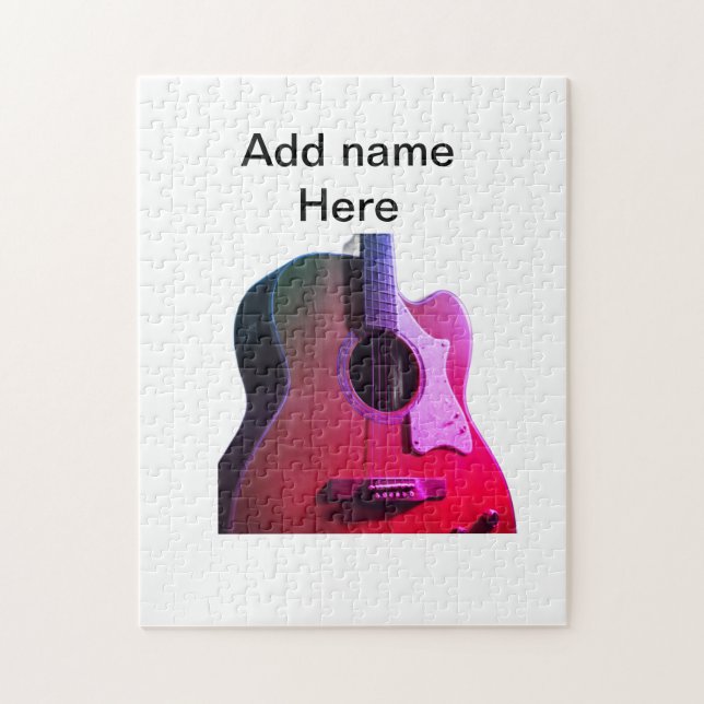 Fügen Sie Ihren Namen Text braun akustische Gitarr (Vertikal)