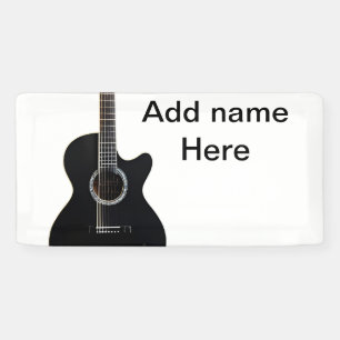Fügen Sie Ihren Namen Text braun akustische Gitarr Banner