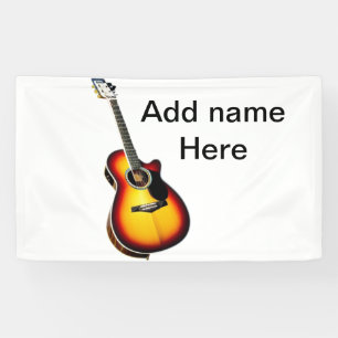 Fügen Sie Ihren Namen Text braun akustische Gitarr Banner