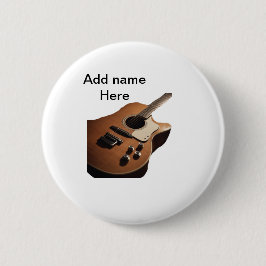 Fügen Sie Ihren Namen Text braun akustische Gitarr Button