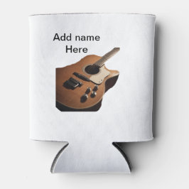 Fügen Sie Ihren Namen Text braun akustische Gitarr Dosenkühler