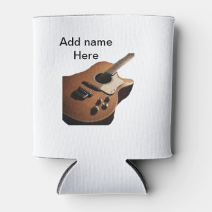 Fügen Sie Ihren Namen Text braun akustische Gitarr Dosenkühler