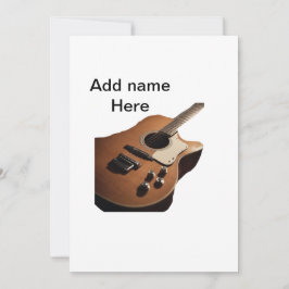 Fügen Sie Ihren Namen Text braun akustische Gitarr Einladung