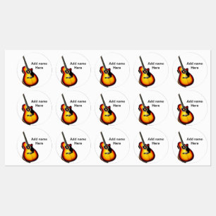 Fügen Sie Ihren Namen Text braun akustische Gitarr Etiketten