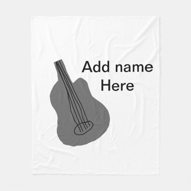 Fügen Sie Ihren Namen Text braun akustische Gitarr Fleecedecke (Vorderseite)