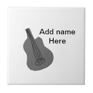 Fügen Sie Ihren Namen Text braun akustische Gitarr Fliese