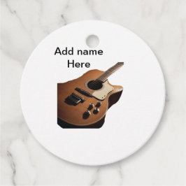 Fügen Sie Ihren Namen Text braun akustische Gitarr Geschenkanhänger