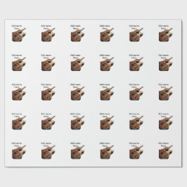 Fügen Sie Ihren Namen Text braun akustische Gitarr Geschenkpapier