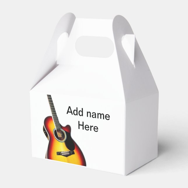 Fügen Sie Ihren Namen Text braun akustische Gitarr Geschenkschachtel (Vorderseite)
