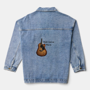 Fügen Sie Ihren Namen Text braun akustische Gitarr Jeansjacke