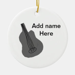 Fügen Sie Ihren Namen Text braun akustische Gitarr Keramik Ornament