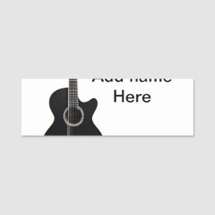 Fügen Sie Ihren Namen Text braun akustische Gitarr Namensschild