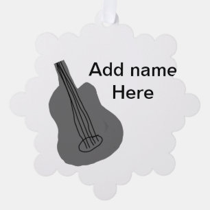 Fügen Sie Ihren Namen Text braun akustische Gitarr Ornament Karte