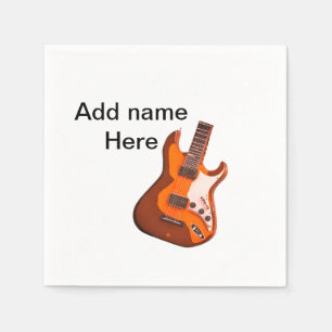 Fügen Sie Ihren Namen Text braun akustische Gitarr Serviette