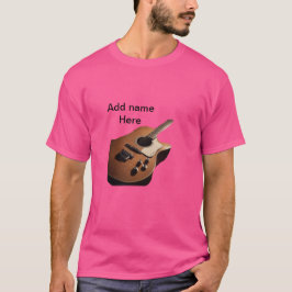Fügen Sie Ihren Namen Text braun akustische Gitarr T-Shirt