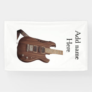 Fügen Sie Ihren Namen Text braune Akustikgitarre e Banner