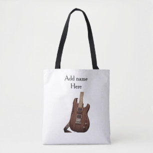 Fügen Sie Ihren Namen Text braune Akustikgitarre e Tasche