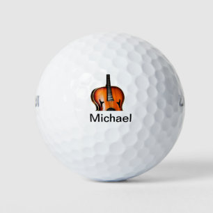 Fügen Sie Ihren Namen Text braune Violine Musiklie Golfball