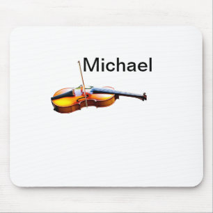 Fügen Sie Ihren Namen Text braune Violine Musiklie Mousepad