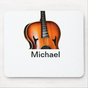 Fügen Sie Ihren Namen Text braune Violine Musiklie Mousepad