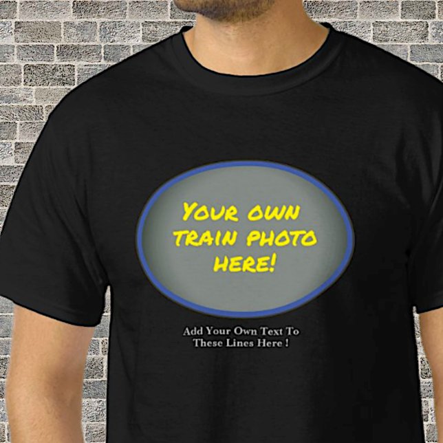 Fügen Sie Ihren Namen Text, Image in Blue Oval Fot T-Shirt (Von Creator hochgeladen)