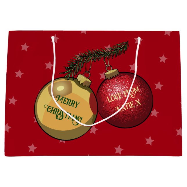 Fügen Sie Ihren Namen Weihnachtsbaumdekoration Car Große Geschenktüte (Vorderseite)
