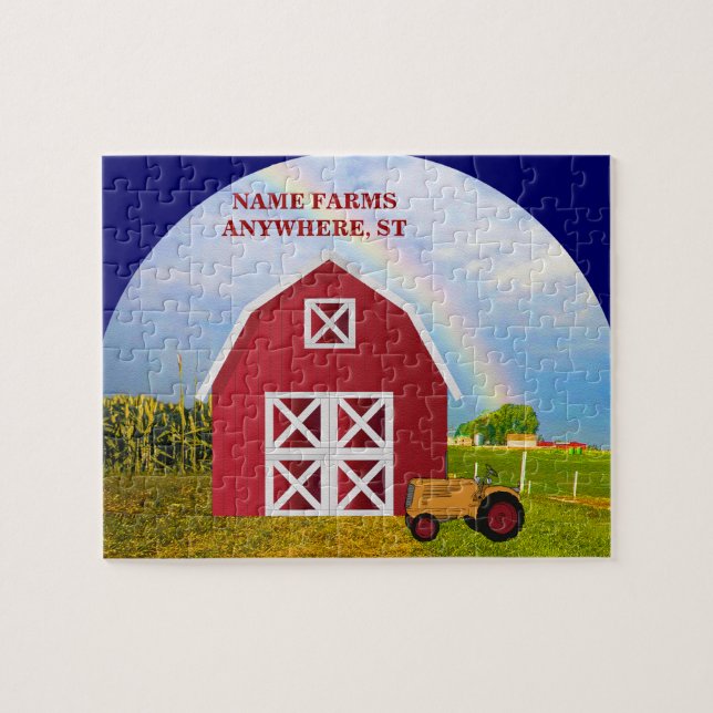 Fügen Sie Ihren Namen zu Red Barn mit Blue Sky hin (Horizontal)
