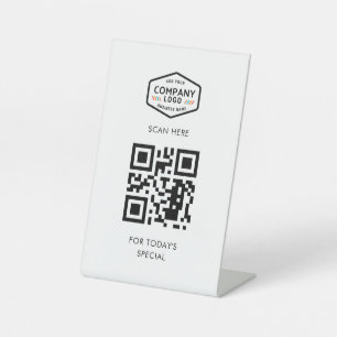 Fügen Sie Ihren QR-Code und Ihr Firmenlogo hinzu Sockelschild