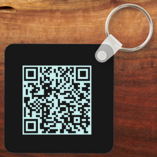 Fügen Sie Ihren QR-Code Werbung Business Aqua Blac Schlüsselanhänger