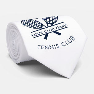 Fügen Sie Ihren Tennisklub Name Sportmotif Navy Bl Krawatte