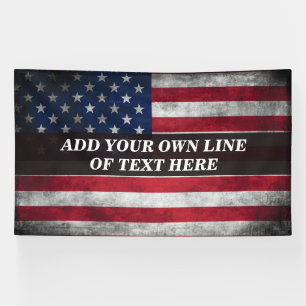 Fügen Sie Ihren Text auf der amerikanischen Flagge Banner