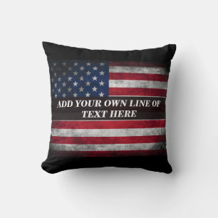 Fügen Sie Ihren Text auf der amerikanischen Flagge Kissen