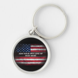 Fügen Sie Ihren Text auf der amerikanischen Flagge Schlüsselanhänger